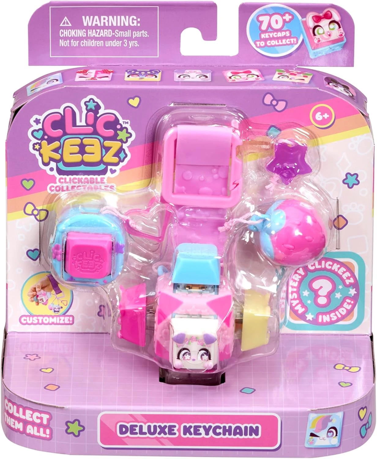 Clickeez Deluxe Keychain Set with Clickee Cube and Charms